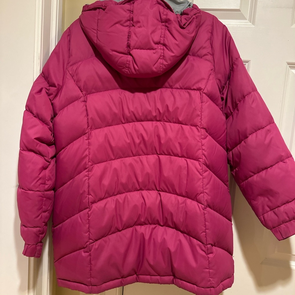 L.L.Bean Women’s Goose Down Long Puffer Coat Size M Pink Hooded Winter Jacket - Picture 6 of 7